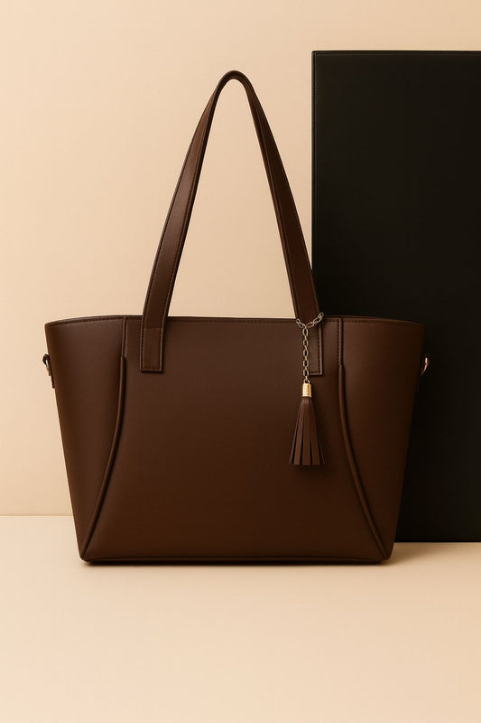 women tote bag_ brown tassel charm_10