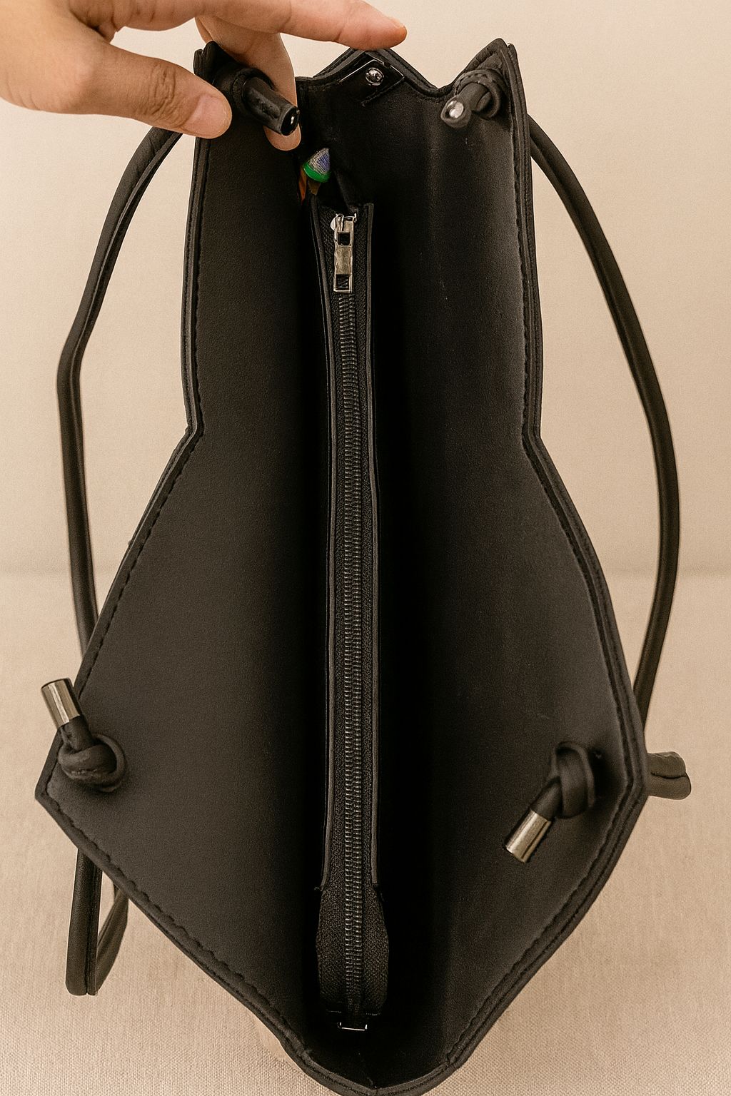 women tote bag _black & beige 07