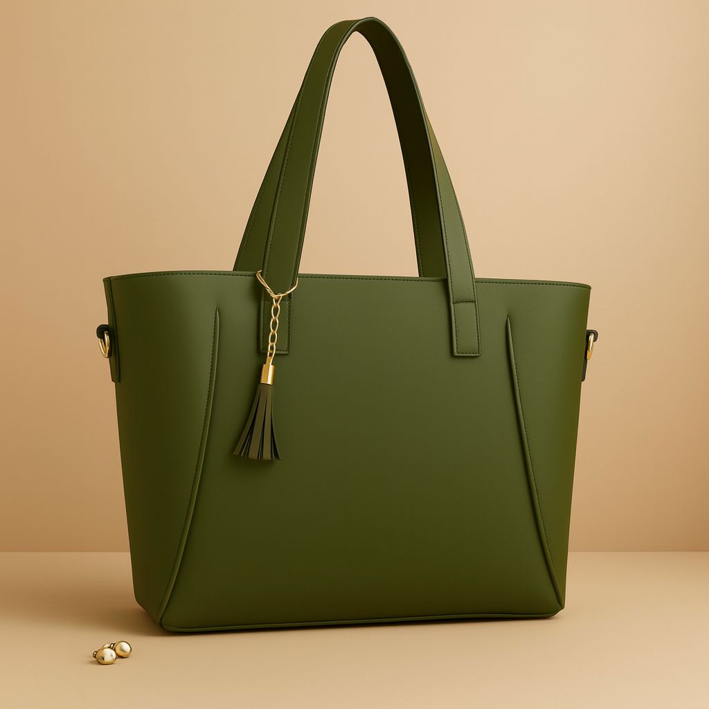 women tote bag_green tassel charm_12